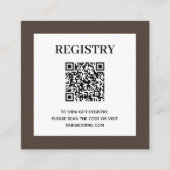 Carte D'accompagnement Code QR du registre de mariage marron (Devant)