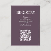 Carte D'accompagnement Code QR du registre de mariage poussiéreux chic vi (Devant)