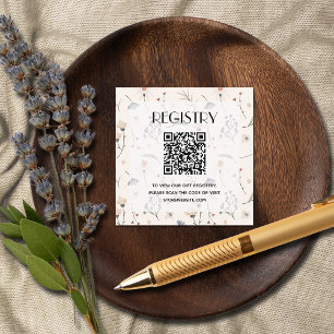 Carte D'accompagnement Code QR du registre des Baby showers fleur sauvage
