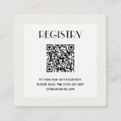 Carte D'accompagnement Code QR du registre des Baby showers neutres chic (Devant)