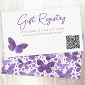 Carte D'accompagnement Code QR du registre des cadeaux papillon