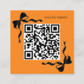 Carte D'accompagnement Code QR du registre des vaches orange et noires (Devant)