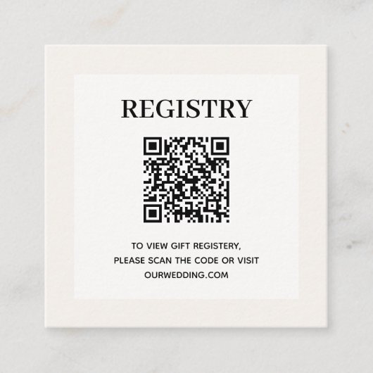 Carte D'accompagnement Code QR du registre mariage (Devant)