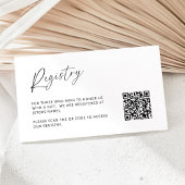 Carte D'accompagnement Code QR du registre minimal de Mariage moderne