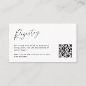 Carte D'accompagnement Code QR du registre minimal de Mariage moderne (Devant)