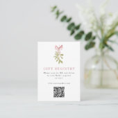 Carte D'accompagnement Code QR du Rose Mistletoe Dusty (Debout devant)