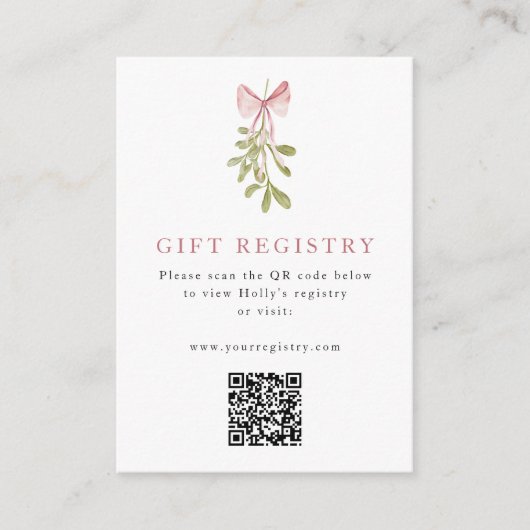 Carte D'accompagnement Code QR du Rose Mistletoe Dusty (Devant)