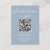 Carte D'accompagnement Code QR du script bleu Dusty RSVP (Devant)