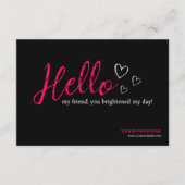 Carte D'accompagnement Code QR du script moderne rose chaud, Merci Busine (Devant)