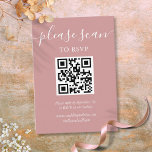 Carte D'accompagnement Code QR du script Rose Dusty RSVP<br><div class="desc">Une carte de boîtier RSVP simple et élégante en écriture rose rose poussiéreuse avec votre propre code QR et les détails du site Web mariage définis dans la typographie chic. Conçu par Thisisnotme©</div>