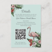 Carte D'accompagnement Code QR du site Web de la douche de mariée flamant (Devant)