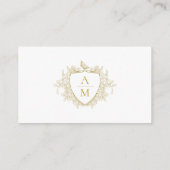 Carte D'accompagnement Code QR du site web de mariage blason monogramme m (Dos)