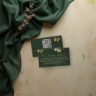 Carte D'accompagnement Code QR du site Web de mariage Feuillage de la for