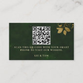 Carte D'accompagnement Code QR du site Web de mariage Feuillage de la for (Dos)