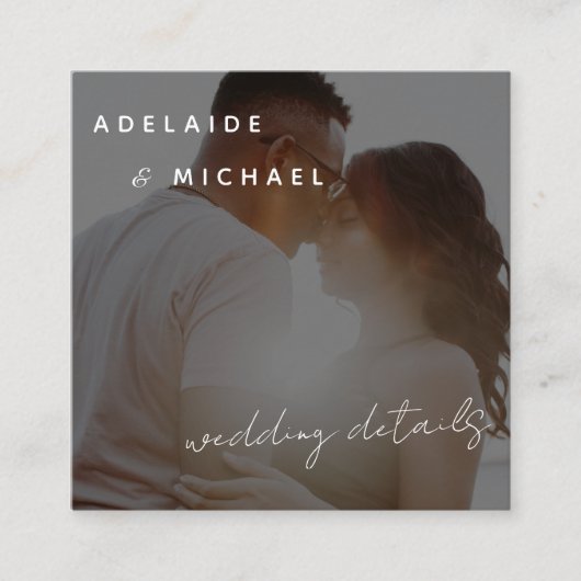 Carte D'accompagnement Code QR du site Web de mariage moderne Détails de  (Devant)