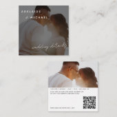 Carte D'accompagnement Code QR du site Web de mariage moderne Détails de (Devant / Derrière)