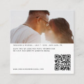 Carte D'accompagnement Code QR du site Web de mariage Moderne Photo RSVP  (Dos)