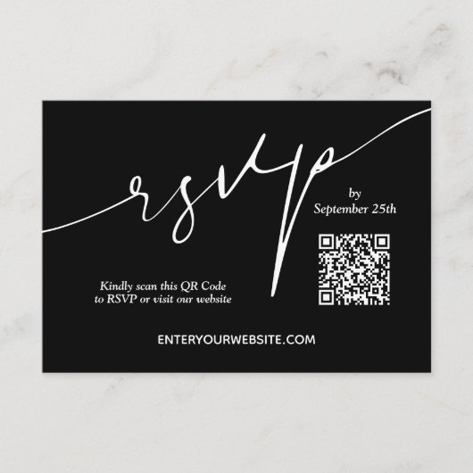 Carte D'accompagnement Code QR du site web mariage (Devant)