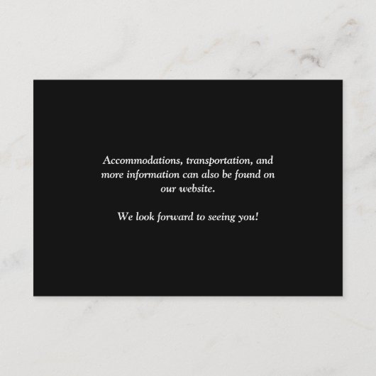 Carte D'accompagnement Code QR du site web mariage (Dos)