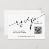 Carte D'accompagnement Code QR du site web mariage (Devant / Derrière)