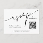 Carte D'accompagnement Code QR du site web mariage (Devant)