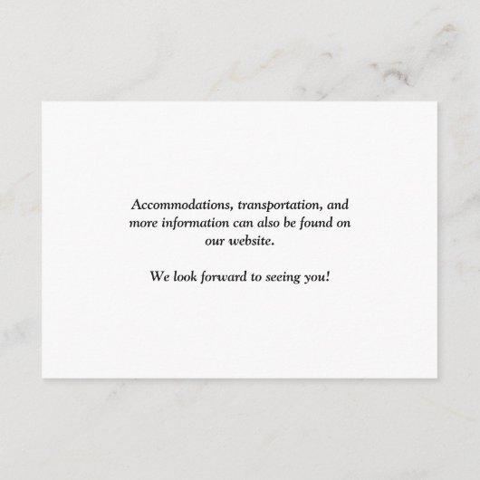 Carte D'accompagnement Code QR du site web mariage (Dos)