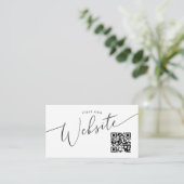 Carte D'accompagnement Code QR du site Web Mariage minimal (Debout devant)