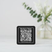 Carte D'accompagnement Code QR éditable Style Rétro Moderne Noir & Blanc (Debout devant)
