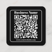 Carte D'accompagnement Code QR éditable Style Rétro Moderne Noir & Blanc (Devant)