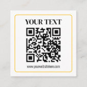 Carte D'accompagnement Code QR éditable & Texte avec bordure jaune doré (Devant)