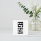 Carte D'accompagnement Code QR éditable & Votre logo ou image d'entrepris (Debout devant)