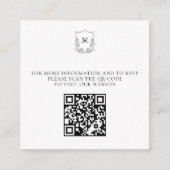 Carte D'accompagnement Code QR Elegant Black & White Crest (Devant)