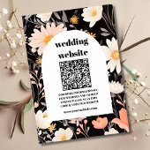 Carte D'accompagnement code qr Elegant Boho Fleur sauvage Mariage