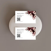 Carte D'accompagnement Code QR élégant de mariage bordeaux marron