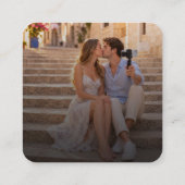 Carte D'accompagnement Code QR élégant de site web de mariage or Insert R (Dos)
