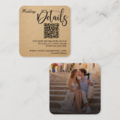 Carte D'accompagnement Code QR élégant de site web de mariage or Insert R (Devant / Derrière)