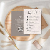 Carte D'accompagnement Code QR élégant en ligne RSVP Mariage Timeline Blu