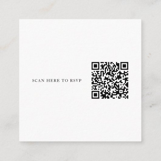 Carte D'accompagnement Code QR élégant et sophistiqué dans le dos (Dos)