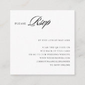 Carte D'accompagnement Code QR élégant et sophistiqué dans le dos (Devant)