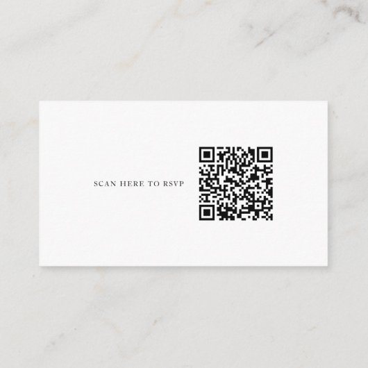 Carte D'accompagnement Code QR élégant et sophistiqué dans le dos (Dos)