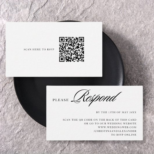 Carte D'accompagnement Code QR élégant et sophistiqué RSVP
