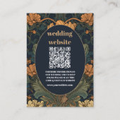 Carte D'accompagnement code qr Elégant Floral Art Nouveau Mariage (Devant)