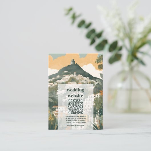 Carte D'accompagnement code qr Elegant Italie Capri Destination Mariage (Debout devant)