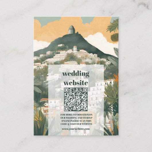 Carte D'accompagnement code qr Elegant Italie Capri Destination Mariage (Devant)