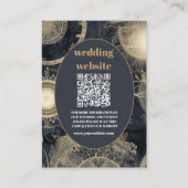 Carte D'accompagnement code QR Élégant Mariage Céleste Argent Or (Devant)