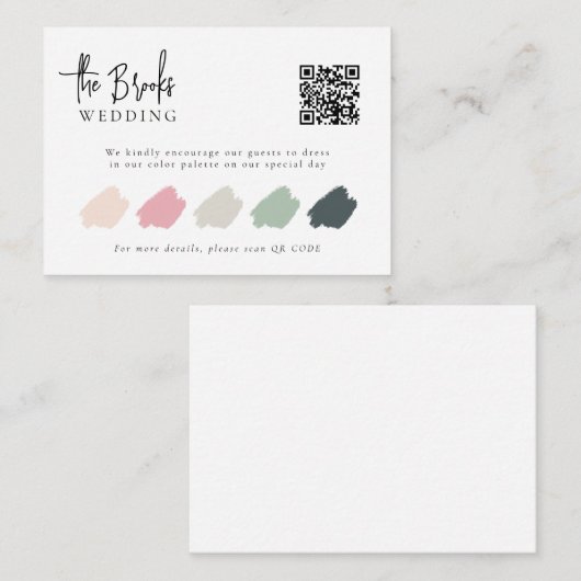 Carte D'accompagnement Code QR élégant Mariage Code vestimentaire d'entré (Devant / Derrière)