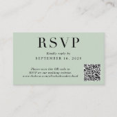 Carte D'accompagnement Code QR élégant Mariage d'âge RSVP (Devant)