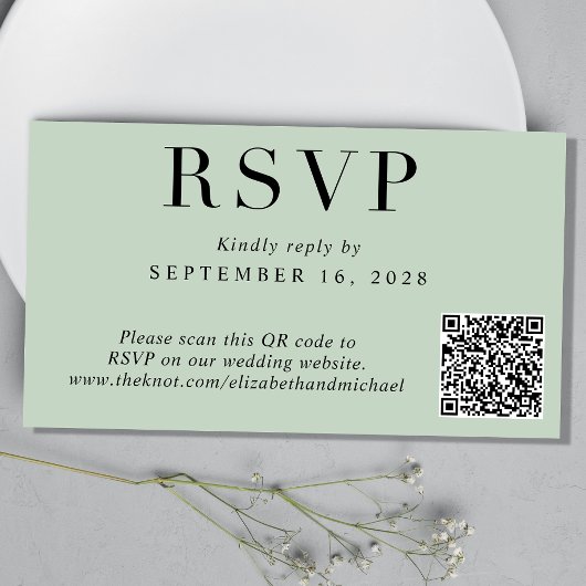 Carte D'accompagnement Code QR élégant Mariage d'âge RSVP