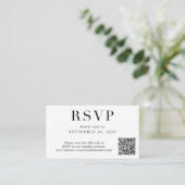 Carte D'accompagnement Code QR élégant Mariage photo RSVP (Debout devant)
