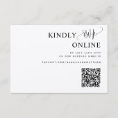 Carte D'accompagnement Code QR élégant Mariage RSVP en ligne, Script, Kra (Devant)